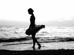 dancing silhouette of a ballerina Stock Footage
