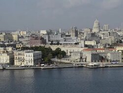 Panoramic of Havana Cuba from above at the Christ statue Stock Footage