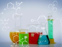 Chemistry Labratory Tubes With Chemical Symbols Stock Footage