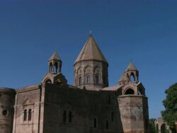 MS TD View of Castle / Echmiadzin, Armenia Stock Footage