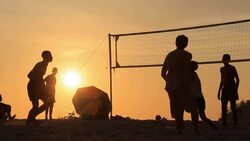 Volleyball silhouette Stock Footage