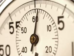 Timelapse. Close up of a stopwatch starting from zero. Limited depth of field selective focus Stock Footage