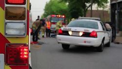 Traffic Car Accident and Police Car Stock Footage