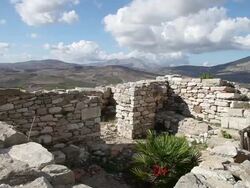 Segesta, Medieval fortified area, from the 13th century Stock Footage