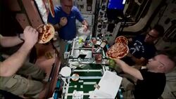 Astronauts Make, Fling, Eat Pizzas in Space Instructional Video