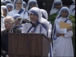 USA: WASHINGTON: MOTHER TERESA SPEAKS OUT AGAINST ABORTION News Clip