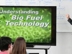 WS TU Students and Professor Watching Video on Bio Fuel Technology / Richmond, Virginia, United States Stock Footage