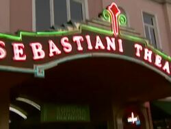 ATMOSPHERE: Signage at the world premiere of Sir Billi - Animated Feature Film Starring Sir Sean Connery With Dame Shirley Bassey Singing Title Track on 4/13/12 in Sonoma, CA (Footage by WireImage Video/Getty Images Entertainment Video) Stock Footage