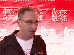 INTERVIEW - Alan Ennis on how Ron Perleman got Revlon together with the EIF to sponsor this event, on cancer affecting everybody at 16th Annual EIF Revlon Run/Walk For Women Stock Footage