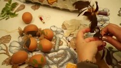 coloring easter eggs old fashion way Stock Footage