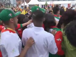 Welcoming Ceremony in Athletes' Village, Toronto, PanAm Games Stock Footage