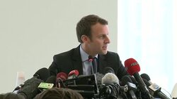 CLEAN : France: Macron slams Le Pen as she upstages him on factory visit News Clip