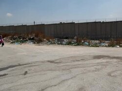 ATMOSPHERE: Israels Separation Barrier at Baqa Al Gharbiya on June 07, 2012 in Baqa Al Gharbiya, Israel (Footage by Getty Images) Stock Footage