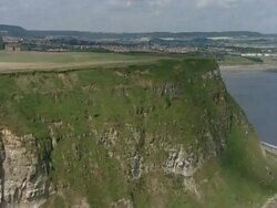 Urban Coastline, Scarborough, UK Stock Footage