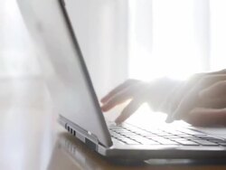 Typing On Laptop Keyboard Stock Footage