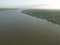 AERIAL WS View of City near by mississippi river  / New Orleans, Louisiana, United States Stock Footage