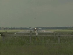 Gatwick Airport, Boeing 767 Taking Off, England, United Kingdom Stock Footage