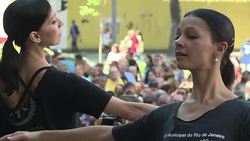 CLEAN : Rio's unpaid artists protest on the steps of main theatre News Clip