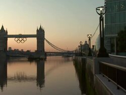 Tower Bridge sunrise Olympic London General Views Stock Footage