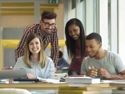 LS DS Students Holding A Billboard Stock Footage