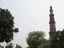 Low angle view of a tower, Qutub Minar, New Delhi, India Stock Footage