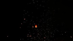 Firework With Lantern Traditional Festival Stock Footage