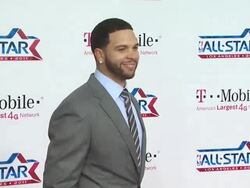 Deron Williams at the T-Mobile Magenta Carpet At The 2011 NBA All-Star Game at Los Angeles CA. (Footage by WireImage Video/GettyImages) Stock Footage