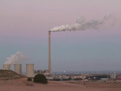 Coal-burning power plant Stock Footage