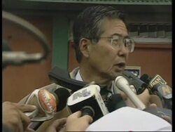 PERU: AREQUIPA: ALBERTO FUJIMORI VISITS VICTIMS OF MUDSLIDE DISASTER News Clip