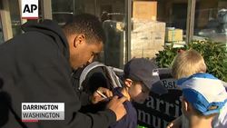 Players from the Super Bowl Champion Seattle Seahawks and the Seattle Sounders soccer team visited a town near the Washington State mudslide zone. Super Bowl MVP Malcolm Smith was one of the visitors. (April 1) Instructional Video