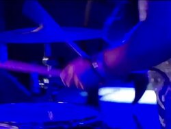 C/U EXT Live Concert Drummer on Stage Festival Stock Footage