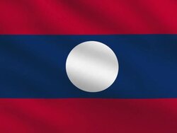 Laos Flag Stock Footage