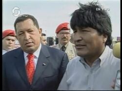 Morales to discuss nationalisation of oil, gas resources with Chavez News Clip
