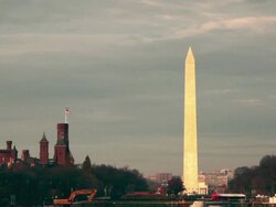 A static shot of the Washington Monument located in Washington DC in the morning. Stock Footage