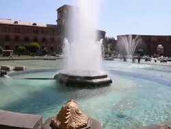 Yerevan, fountains in the Republic square Stock Footage