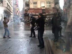 CLEAN: Riot police charge protesters at IMF, World Bank meet News Clip