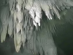 "Stalactites in an underwater cave, Gulf of Mexico" Stock Footage