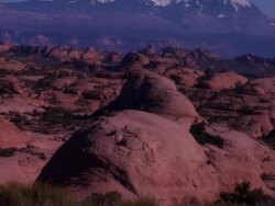 Mountain and boulders in Arches National Park, Moab, Utah Stock Footage