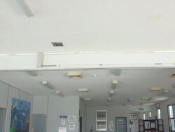 MS TD Shot of Cocos (Keeling) Islands Airport interior / Keeling, Shire of Cocos, Australia Stock Footage