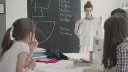 Sewing class for kids. Stock Footage
