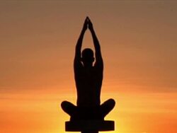 NTSC: Yoga at the sunset Stock Footage