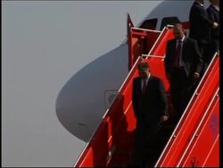 Protests as president arrives for football diplomacy visit News Clip