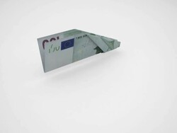 One hundred Euro bill transforms in plane Stock Footage