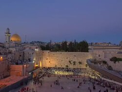 Western Wall Day to Night Stock Footage