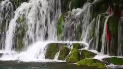 China's Sichuan Jiuzhaigou waterfall Stock Footage