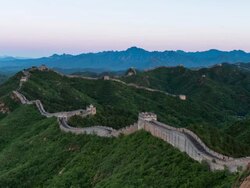 T/L WS HA Sunrise on the Great Wall / Beijing, China Stock Footage