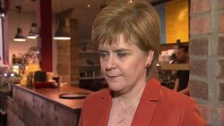 Interview with Nicola Sturgeon on the election campaign trail in Stirling News Clip