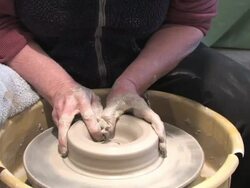 Potters Wheel - Shaping 1 Stock Footage