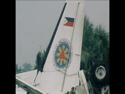 SYND 16 9 78 CRASHED PRESIDENTIAL PLANE NEAR MANILA AIRPORT News Clip