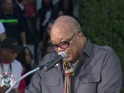 SPEECH: Quincy Jones at Michael Jackson Immortalized with Hand and Footprint Ceremony in Hollywood, CA, on 1/26/2012 Stock Footage